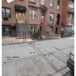 – Typical photo overlay digital diagram<BR>of pedestrian accident site with measurements. B&W printout supplied with photographic color prints/views of scene; Hi-Res .pdf file available by request.<BR>(Street ID’s blurred for this sample.)